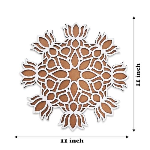 ascension Portable Rangoli(11 Inches)Stencil For Decor DIY Craft Reusable Templates For Floor Table Just Fill With Rangoli Atta Or Grains For Navratri Pongal Pooja Mandir Mats For Decoration(Design 2) - Image 2