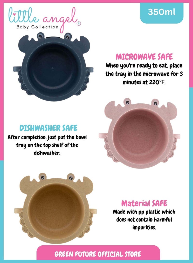 Little Angel Kids Feeding Bowl With Handle - Yellow - Image 2