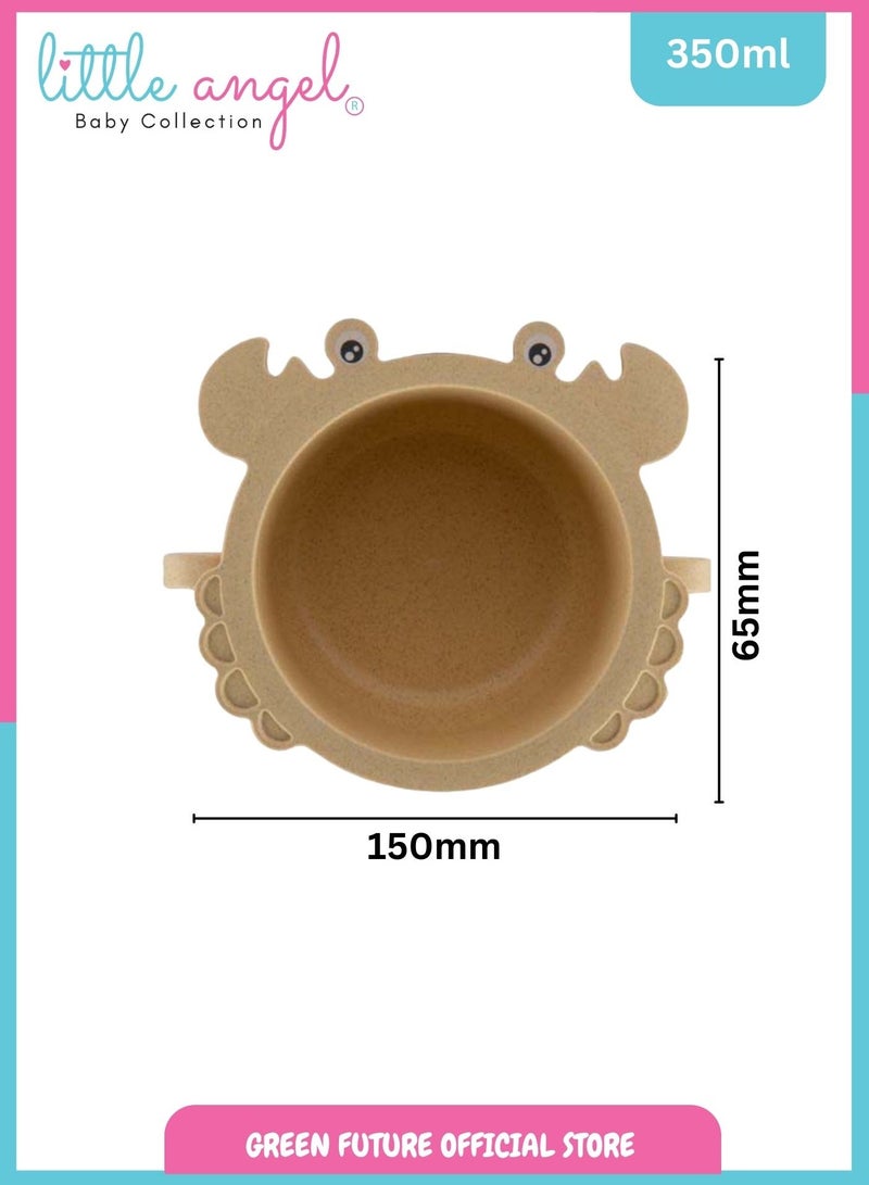 Little Angel Kids Feeding Bowl With Handle - Yellow - Image 4