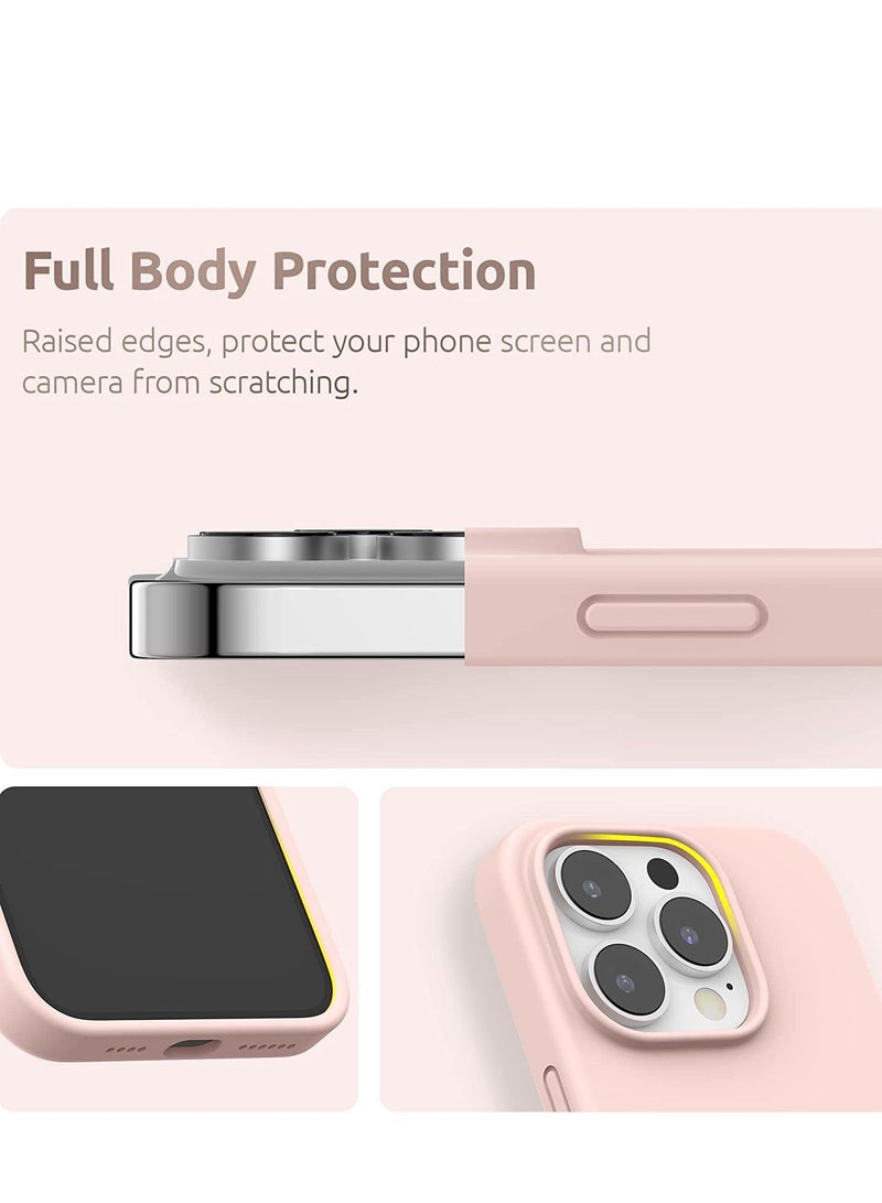 ELTRAZONE Magnetic Case Designed for iPhone 14 Pro Max Case 6.7 inch (2022), Compatible with MagSafe, Liquid Silicone Phone Case for iPhone 14 Pro Max, Chakl Pink - Image 3