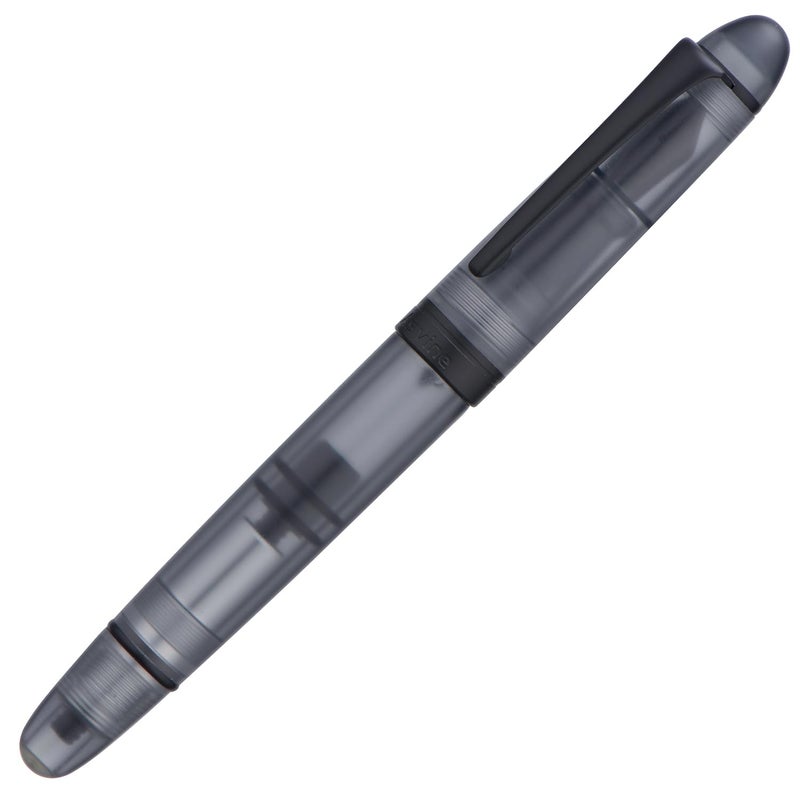 Asvine P50 Piston Fountain Pen Frosted Black Resin, Medium Nib Black Trim Smooth Writer Collection with Pen Case Gift Set - Image 2