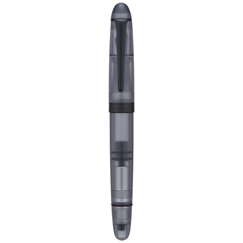 Asvine P50 Piston Fountain Pen Frosted Black Resin, Medium Nib Black Trim Smooth Writer Collection with Pen Case Gift Set - Image 1