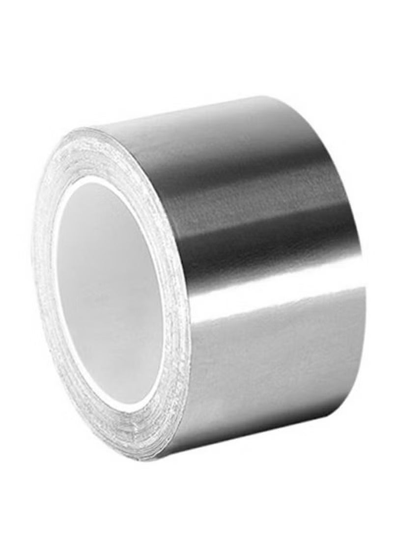 Wide 2 Inch Longth 65 ft Heat Shield Tape Cool Tapes Aluminum Foil Heat Reflective Adhesive Heat Shield Thermal Barrier Foil Tape Self Adhesive Heat Resistant Tape for Hose Kitchen insulation and Auto  - Image 1