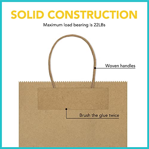 GSSUSA 16x6x12 Large Brown Paper Bags with Handles 50Pcs, Kraft Paper Gift Bags Bulk Bags for Small Business, Grocery & Retail, Boutique Shopping, Merchandise Packaging - Image 4