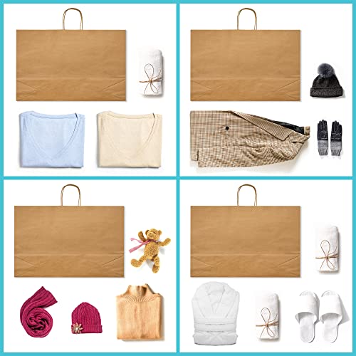 GSSUSA 16x6x12 Large Brown Paper Bags with Handles 50Pcs, Kraft Paper Gift Bags Bulk Bags for Small Business, Grocery & Retail, Boutique Shopping, Merchandise Packaging - Image 5