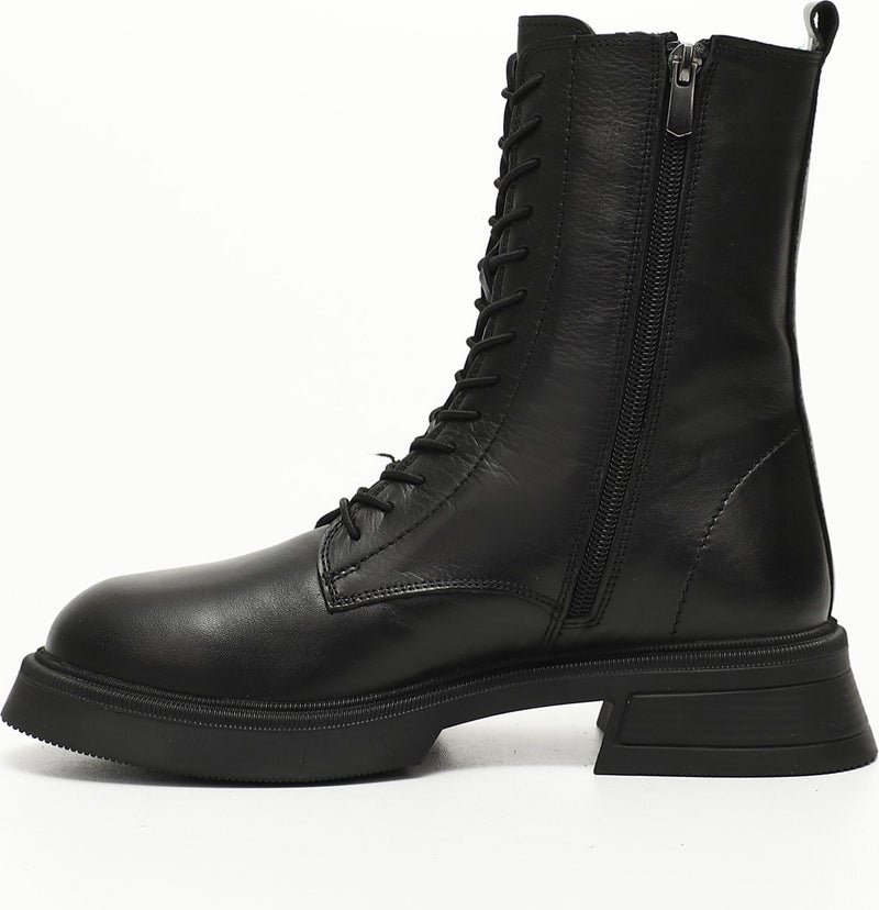 Gönderi(r) Gön Genuine Leather Round Toe Thermo Sole Lace-Up Zippered Women's Combat Boots 51455 - Image 4