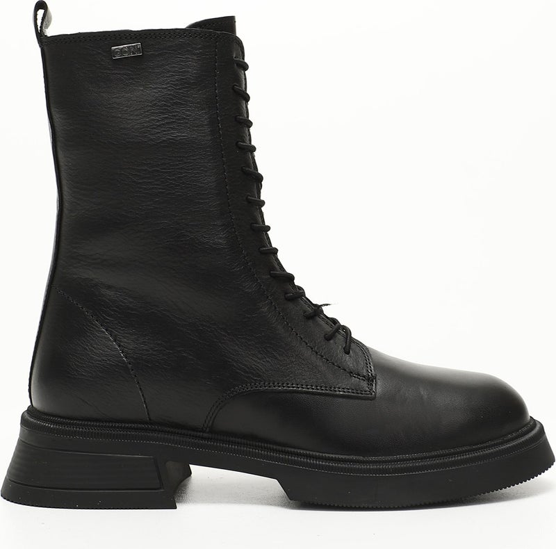 Gönderi(r) Gön Genuine Leather Round Toe Thermo Sole Lace-Up Zippered Women's Combat Boots 51455 - Image 1