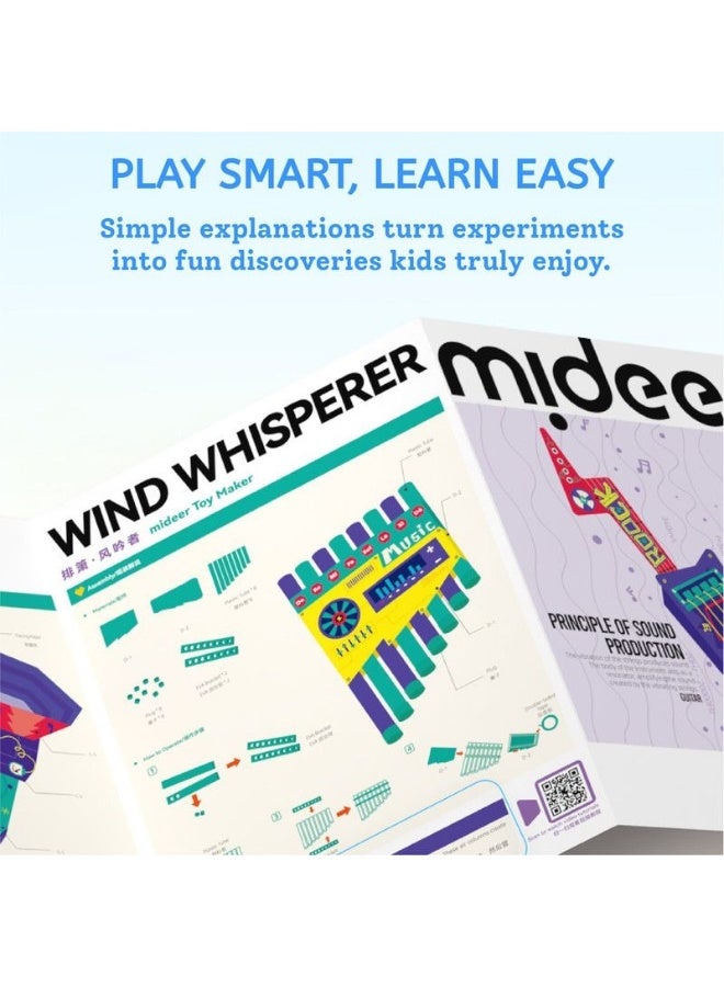 Mideer DIY Toy Maker Acoustics STEM Craft Kit – Kids Build Your Own Musical Instrument Science Set, Educational Sound & Vibration Learning Toy with Instruction Guide for Children - Image 4