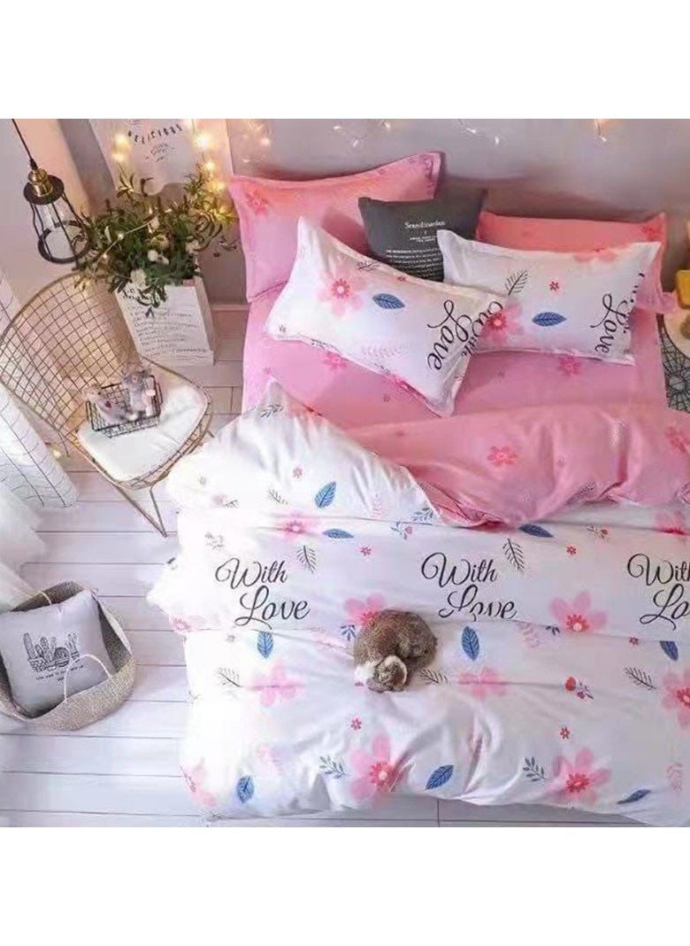 AL RAID Super King Bedsheet Set - Complete 6-Piece Bedding Set with Duvet Cover, Fitted Sheet, and 4 Pillowcases - Luxury Microfiber Fabric with Deep Pockets for Secure Fit and Year-Round Comfort 