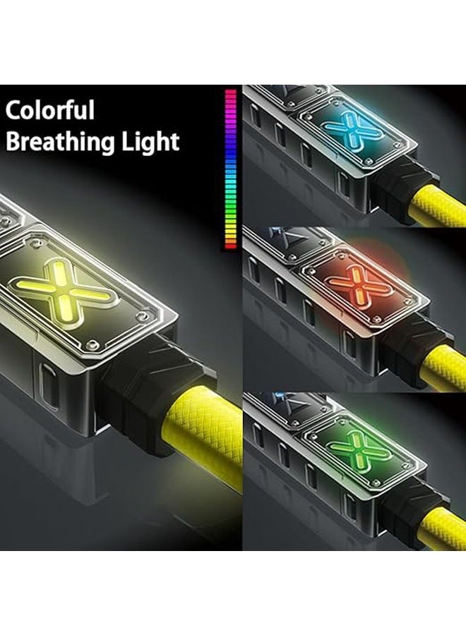general 4-in-1 USB-C Cable, 240W PD 5A Fast Charging Cable & Data Sync, Silicone Charger Cable with Type C/USB A, 5ft (Yellow) for Laptop, iPhone, iPad, MacBook, Samsung, etc. - Image 4