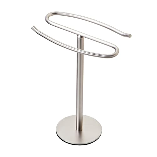 Brushed Nickel Hand Towel Holder Stand13 Inch FreeStanding Towel Rack SUS304 Stainless Steel Towel Bar Rack Stand Tower Bar for Bathroom Kitchen Vanity Countertop