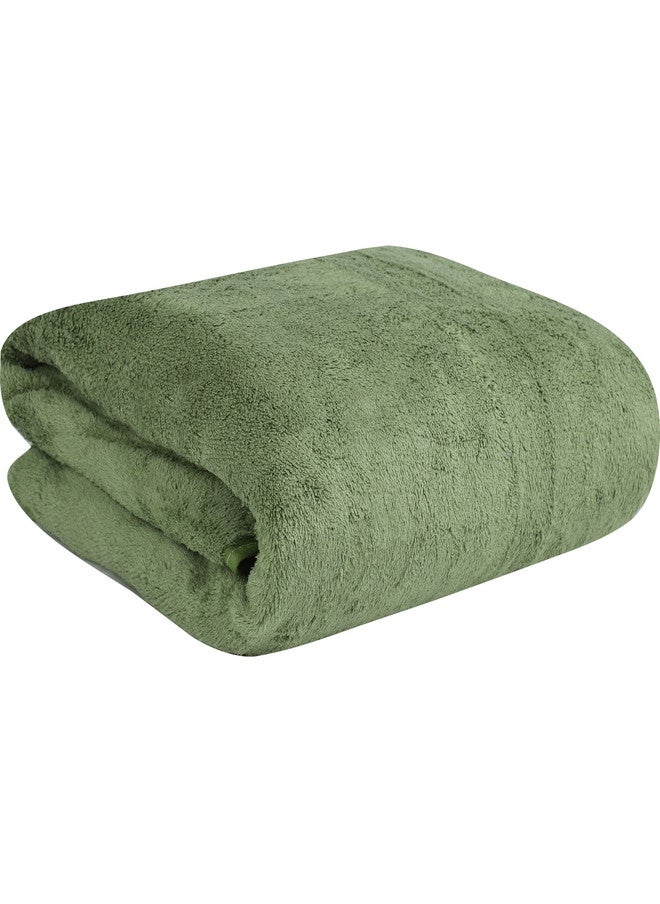 Fezora Microfiber Bath Towel Set - 3 Pieces in Green & Grey - Image 4