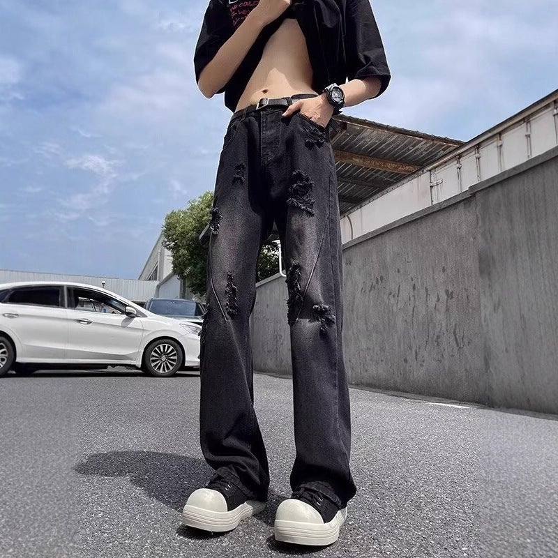 Unisex Classic Denim Jeans Loose Fit Daily Outdoor Wear - Image 3