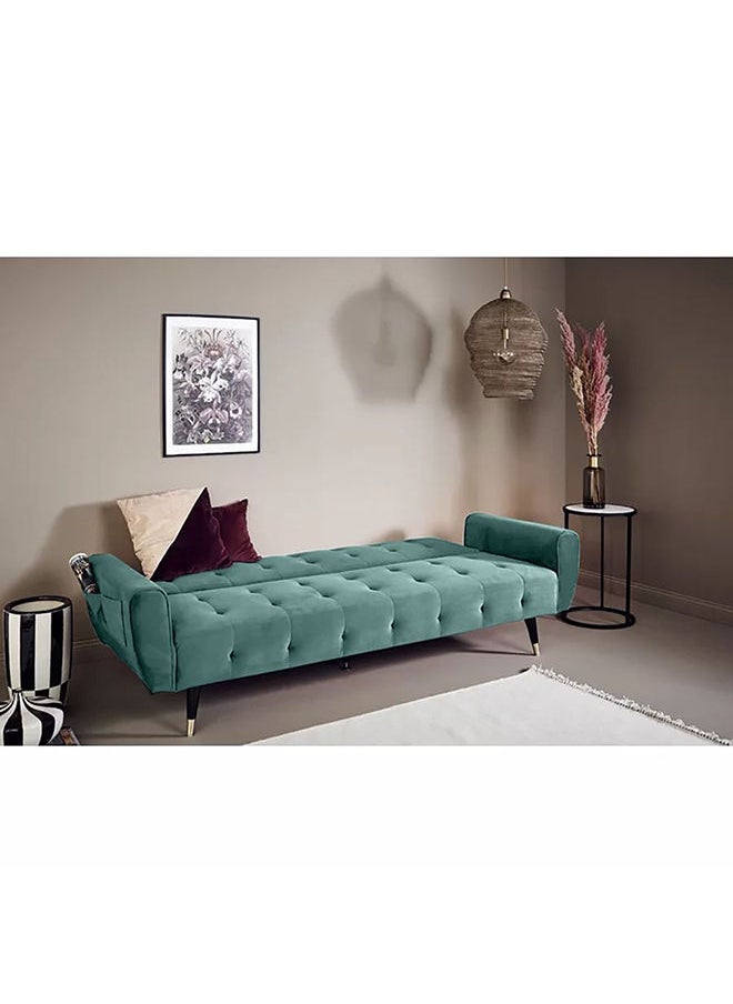 إن - هاوس مونتلا | أريكه سرير 2 في 1 من المخمل 36x179x106 cm- تركواز فاتح  - Image 2