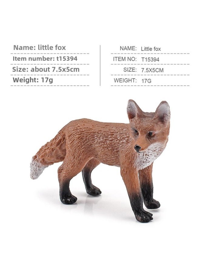 Export Simulation Forest Animal Model Beaver Anteater Squirrel Monkey Rabbit White-tailed Deer Small Fox Toy-Color:PL127-638 Little Fox 17g  - Image 1