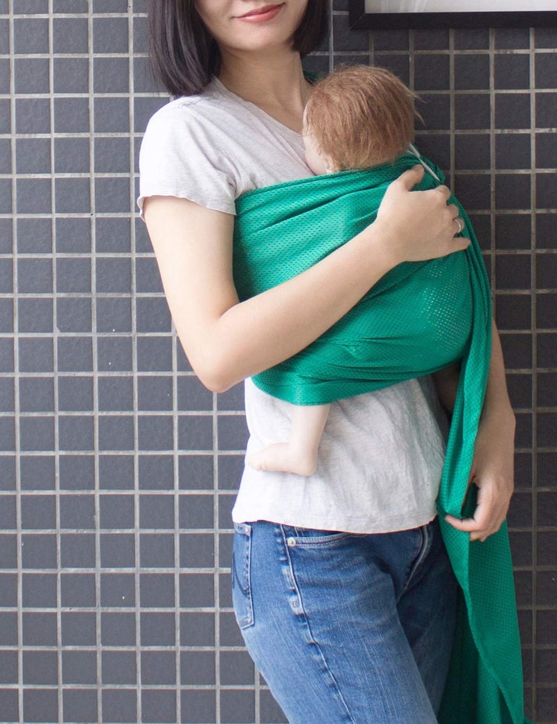 Vlokup Baby Water Ring Sling Carrier | Lightweight Breathable Mesh Baby Wrap for Infant, Newborn, Kids and Toddlers | Perfect for Summer, Swimming, Pool, Beach | Great for Dad Too Green - Image 5