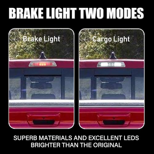 ILONPA For 2009-2014 Ford F-150 LED High Mount 3rd Third Tail Brake Light (Chrome Housing Clear Lens) - Image 4