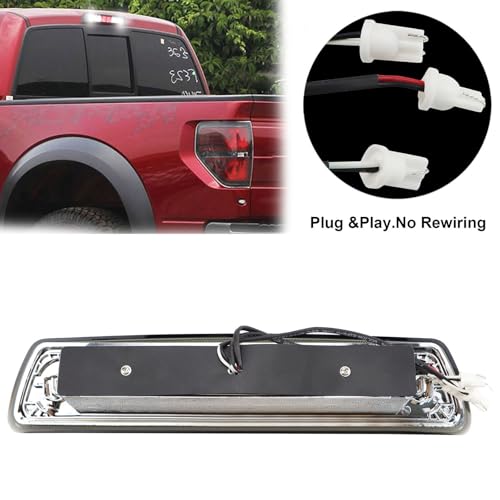 ILONPA For 2009-2014 Ford F-150 LED High Mount 3rd Third Tail Brake Light (Chrome Housing Clear Lens) - Image 5