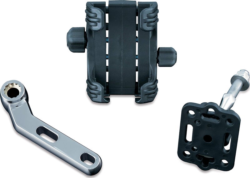 Kuryakyn 1788 Motorcycle Accessory: Clutch/Brake Perch Mount Tech-Connect Cradle GPS Device/Phone Holder Mounting Kit, Standard, Chrome - Image 3