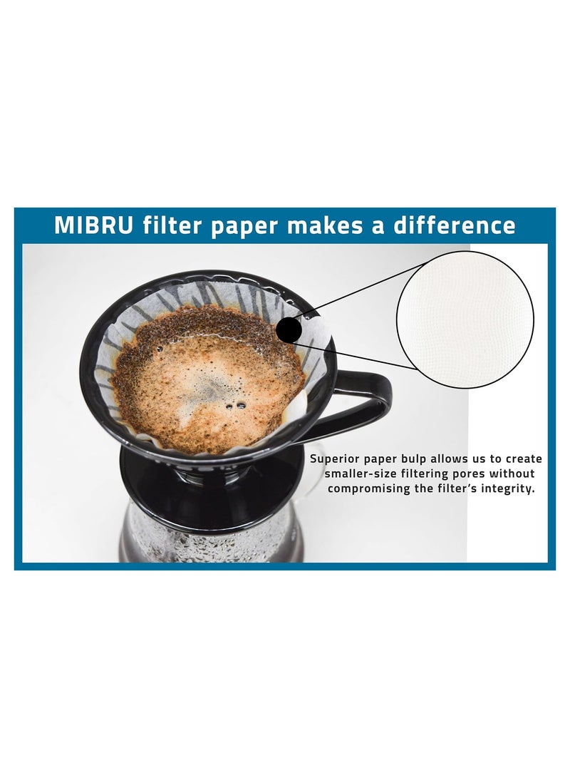 general Coffee Filters V60 Cone Paper White 100pcs Coffee Filters Unbleached Paper Filters Compatible with Pour Over Drippers 2-4 Cups Size 02 Coffee Filters v60 - Image 2