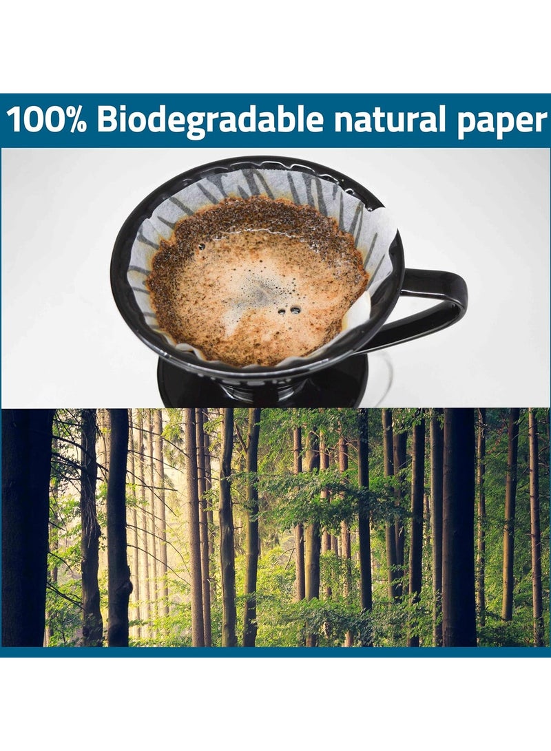 general Coffee Filters V60 Cone Paper White 100pcs Coffee Filters Unbleached Paper Filters Compatible with Pour Over Drippers 2-4 Cups Size 02 Coffee Filters v60 - Image 5