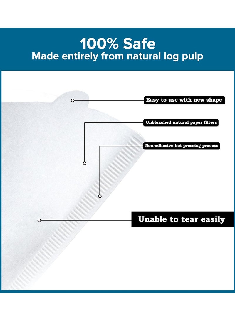 general Coffee Filters V60 Cone Paper White 100pcs Coffee Filters Unbleached Paper Filters Compatible with Pour Over Drippers 2-4 Cups Size 02 Coffee Filters v60 - Image 4