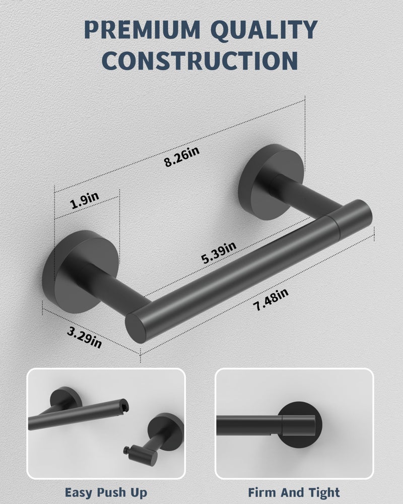 Rarxtr Matte Black Toilet Paper Holder Sus304 Stainless Steel Double Post Pivoting Toilet Paper Roll Holder Wall Mounted Toilet Tissue Holder For Commercial Bathroom Rv - Image 3