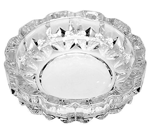 All For You Deli Green Apple Crystal Heavy Glass Ashtray for Indoor and Outdoor Decorative (Round) - Image 1