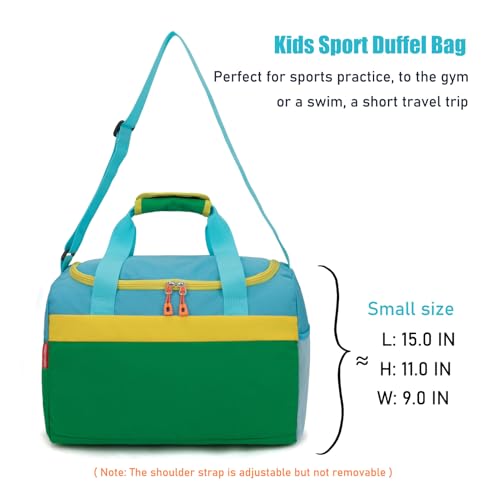 HawLander Small Duffle Bag for Kids Boys or Girls, Travel Bag for One Day Trip (Green Yellow) - Image 5