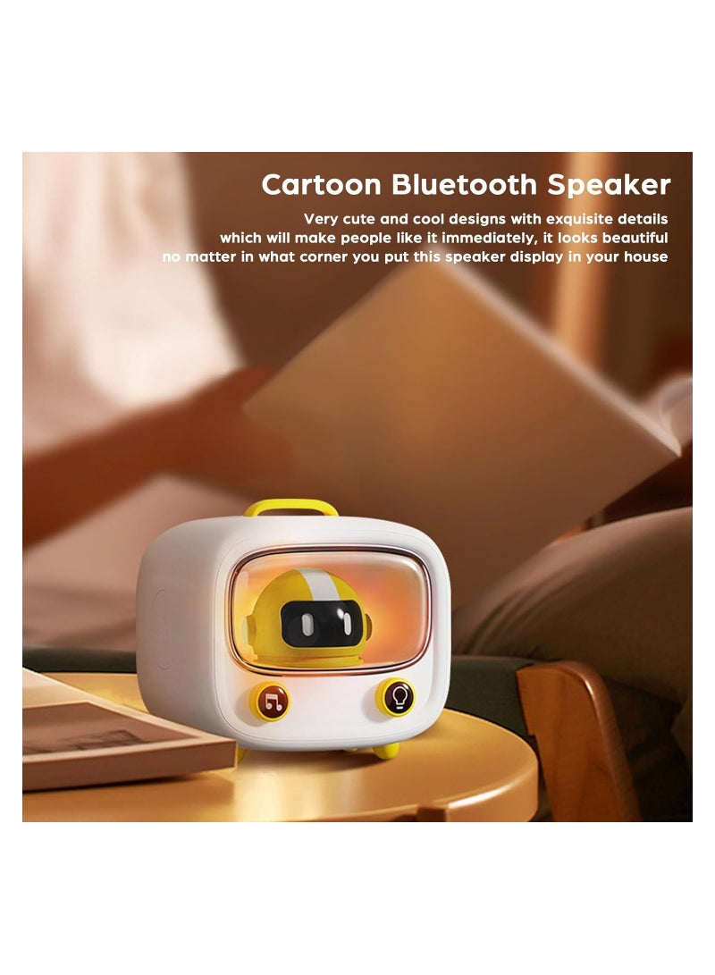 Wireless Bluetooth Speaker, Cartoon Bluetooth Speaker with Night Light, Cute Robot, Portable Mini Wireless Bluetooth Speaker, for Kids with Loud Volume Bluetooth 5.0 for Bedroom Home Office - Image 3