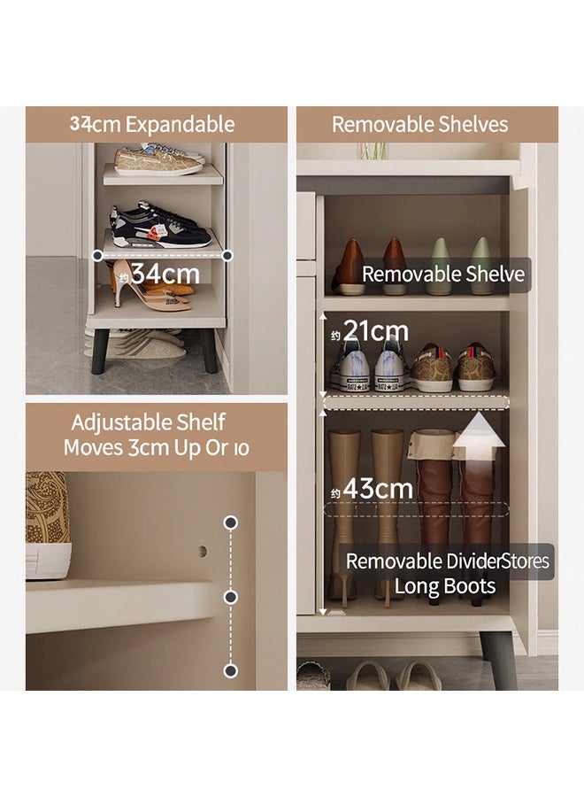 كيكي رف أحذية للمدخل المنزلي وخزانة للشرفة مع مساحة تخزين موفرة للمساحة 140 سم - Image 5