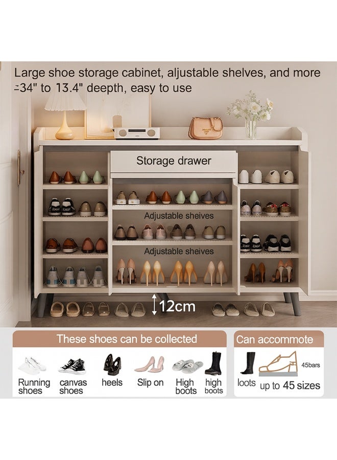 كيكي رف أحذية للمدخل المنزلي وخزانة للشرفة مع مساحة تخزين موفرة للمساحة 140 سم - Image 4