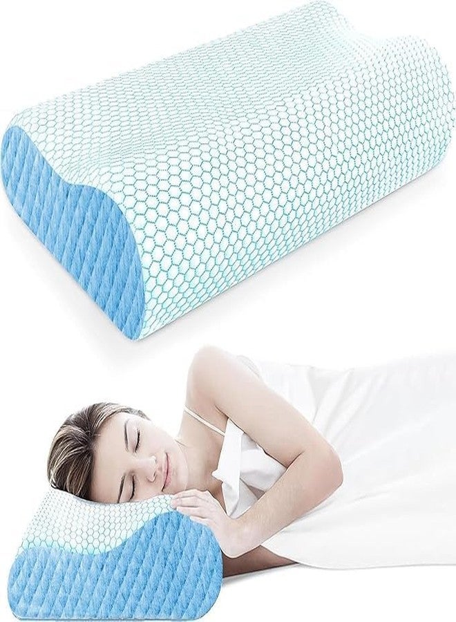 IDITRI EXPORT-Orthopedic Cervical Memory Foam Pillow - Ergonomic Contour Pillow for Neck & Shoulder Pain Relief, Perfect for Side & Back Sleepers (Sky) - Image 1