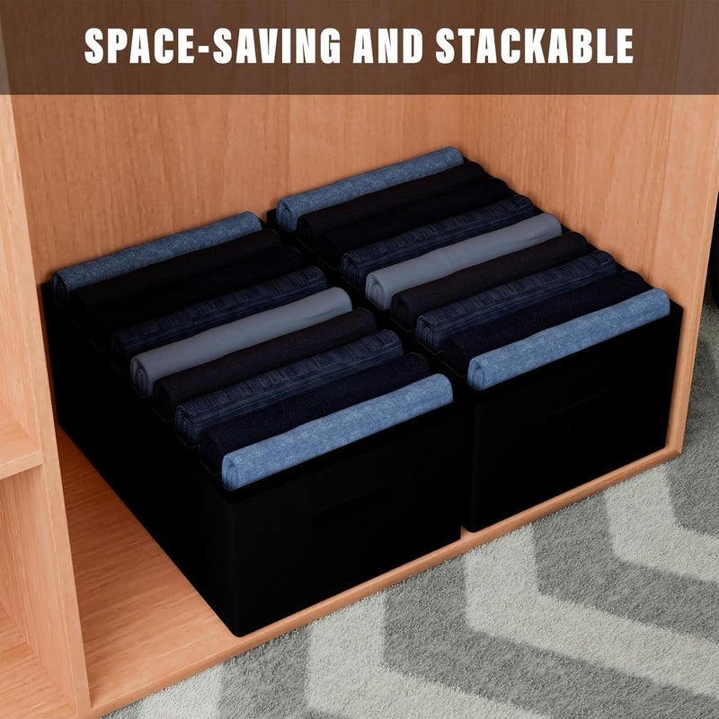 Kuber Industries Kuber Industries Trouser Box 9Grid Closet Organizer Clothes Organizer Storage Box for PantsShirtSweatersBra PantySocks Large Pack of 2 Multicolor - Image 4