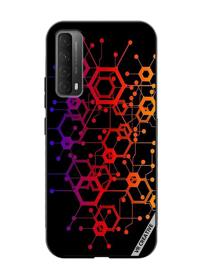 Protective Case Cover For Huawei Y7a Abstract Circuit Board Design Multicolour