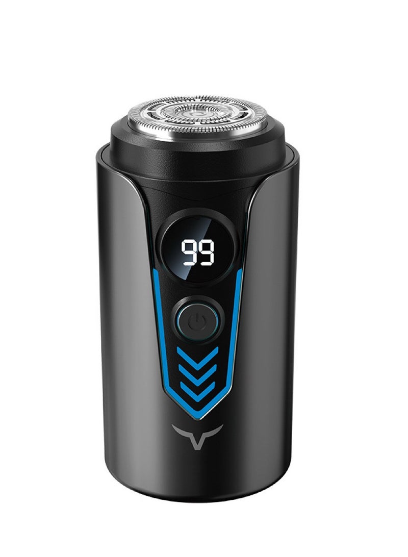Portable Electric Shaver for Men Mini Electric Razor Dual Head Shaver with Dust Cover LED Power Display USB Rechargeable & Waterproof Shaver for Home Office Travel - Image 1