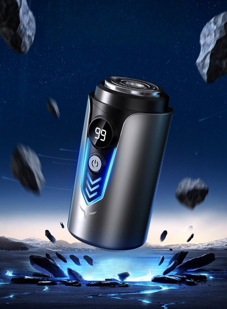 Portable Electric Shaver for Men Mini Electric Razor Dual Head Shaver with Dust Cover LED Power Display USB Rechargeable & Waterproof Shaver for Home Office Travel - Image 2