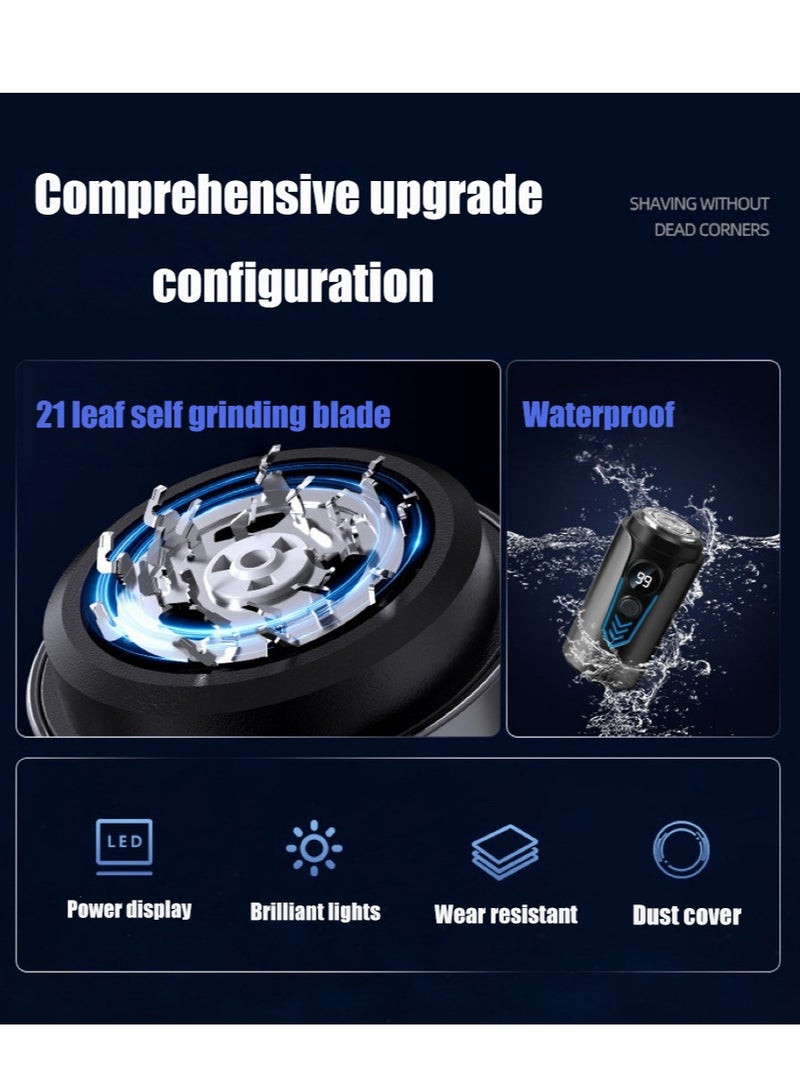 Portable Electric Shaver for Men Mini Electric Razor Dual Head Shaver with Dust Cover LED Power Display USB Rechargeable & Waterproof Shaver for Home Office Travel - Image 4