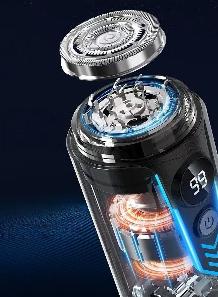 Portable Electric Shaver for Men Mini Electric Razor Dual Head Shaver with Dust Cover LED Power Display USB Rechargeable & Waterproof Shaver for Home Office Travel - Image 5