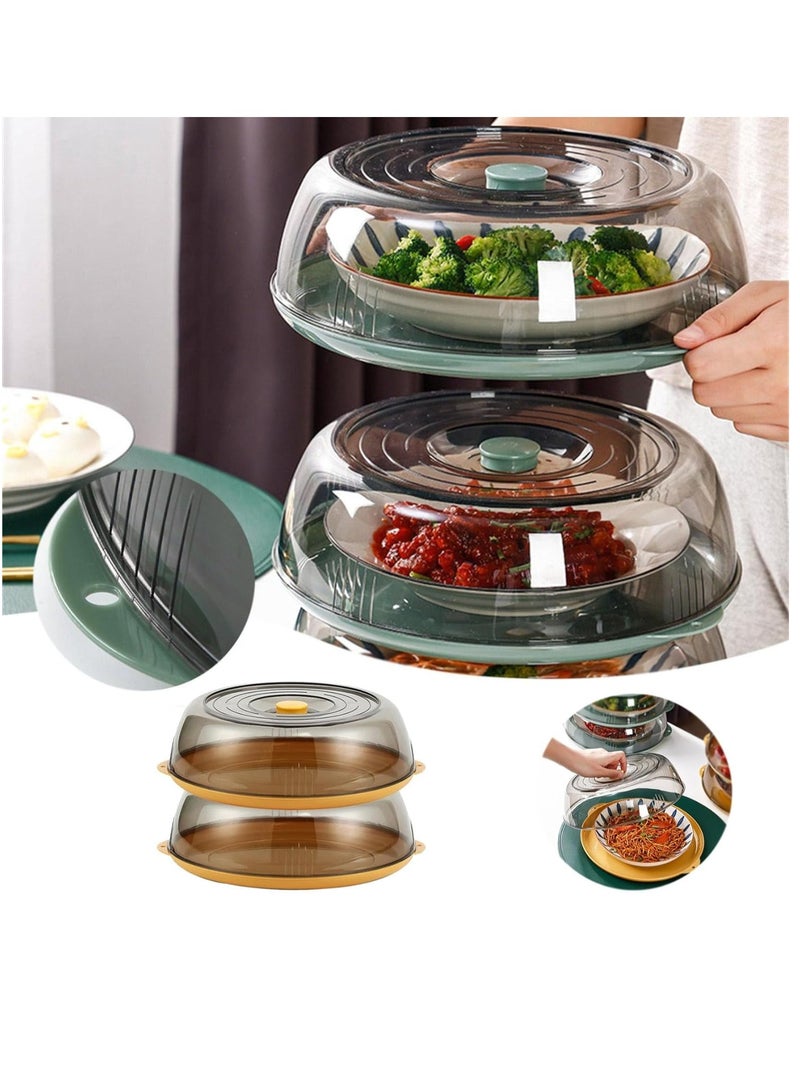 SOLARAE Multifunctional Insulated Food Covers, Insulated Vegetable Cover With Transparent Lid, Soilproof, Fresh Vegetable Cover For Practical Table Accessor (Yellow-2pcs) - Image 1