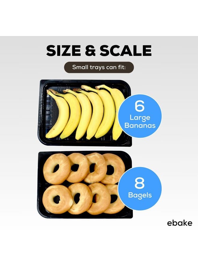 ebake Pack of 10 Sandwich Platter Trays with Lids - Reusable Plastic Buffet Trays for Catering, Sandwich Trays & Meal Prep Serving Trays for Parties, Events and Birthdays - 34 x 24 x 7.5cm - Image 4