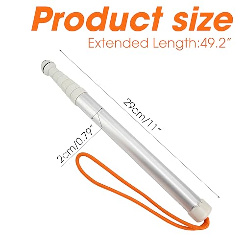 Marsrut Walking Stick for Blind Telescopic Cane with Storage Bag, 49" Extented Anti Slip Shockproof Folding Reflective Retractable Telescoping Prop Gadgets Items for Seeing Eye Vision Visually Impaired People - Image 2