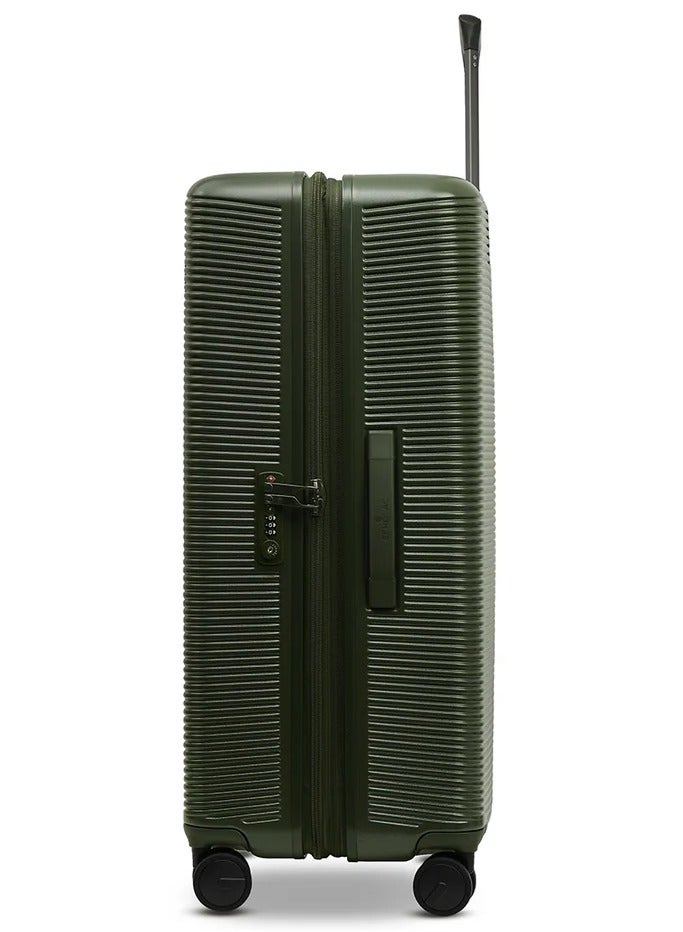 Echolac Ultima 76 Cm Hardcase 4 Double Wheeled Check-In Luggage Trolley - Deep Olive - Image 3