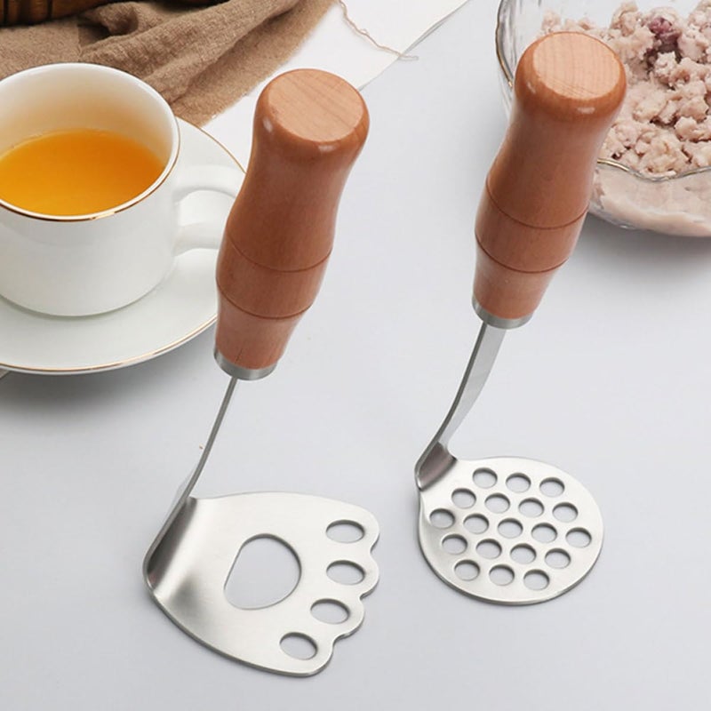 304 Stainless Steel Potato Masher Kitchen Food Pressing Tool for Vegetables and Potatoes - Image 4