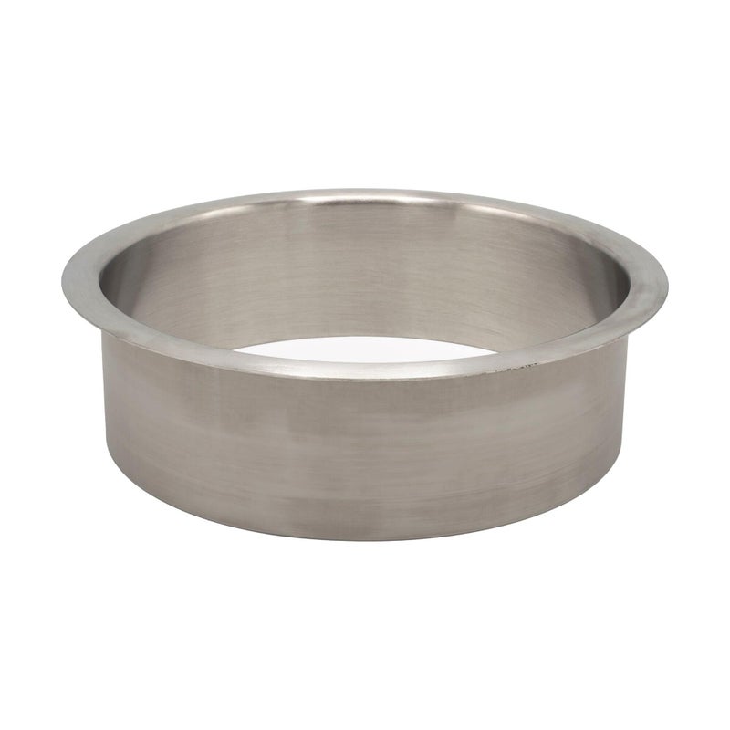 Outwater 6" (Nominal) Diameter x 2" Height 304 Polished Stainless Steel Trash Grommets for Countertop Inserted Trash Chutes - Image 1