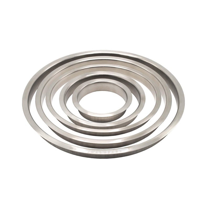 Outwater 6" (Nominal) Diameter x 2" Height 304 Polished Stainless Steel Trash Grommets for Countertop Inserted Trash Chutes - Image 3