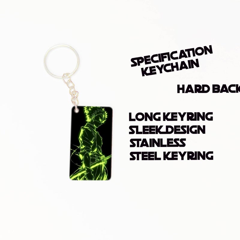 OUTFITQUE OUTFITQUE Premium (Pack of 2) Anime-196 Printed Long Keychain For Bike, Scooty, Car, MDF Keyholder - Image 3