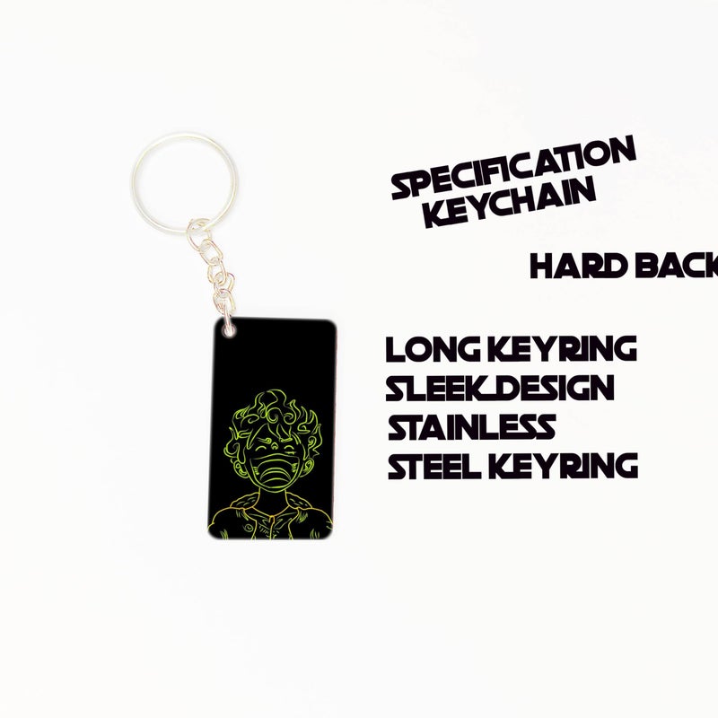 OUTFITQUE OUTFITQUE Premium (Pack of 2) Anime-196 Printed Long Keychain For Bike, Scooty, Car, MDF Keyholder - Image 2