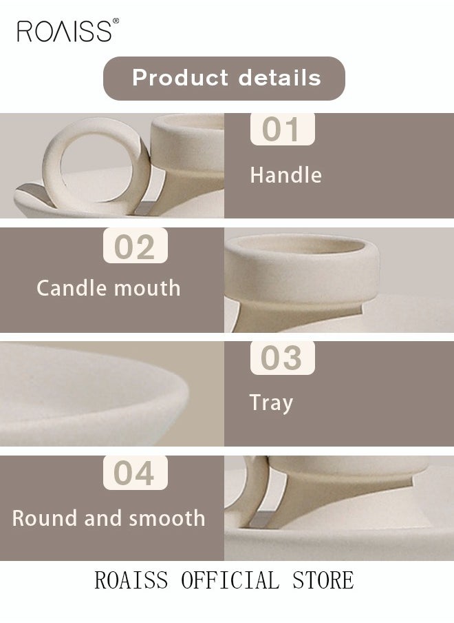VAOdo Multifunctional Candle Holder Simple Ceramic Embryo Ornament Dried Flowers Flower Arrangement Vase Creative Modeling Artistic Home Decoration  - Image 5