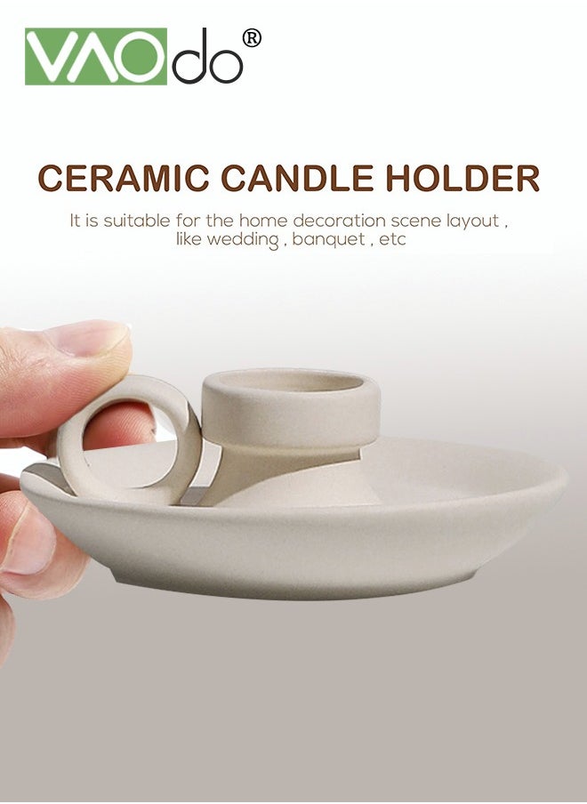 VAOdo Multifunctional Candle Holder Simple Ceramic Embryo Ornament Dried Flowers Flower Arrangement Vase Creative Modeling Artistic Home Decoration  - Image 2